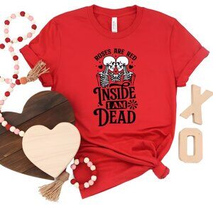 Anti-Valentine's Day Roses are Red Dead Skeleton Love Tee